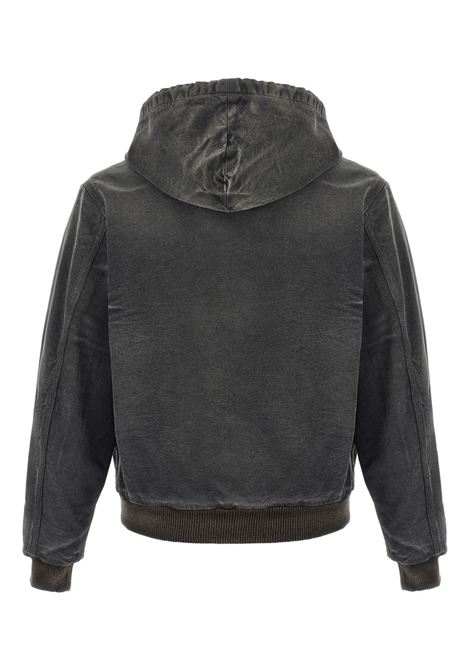 giacca con cappuccio uomo nera AURALEE | A25AB02CDFADED BLACK